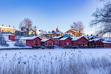 the old town in the winter