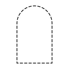 Simple Dashed Line Arch Shape Outline Frame Template