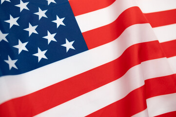 United states flag USA featuring red stripes, white stripes, blue canton, and white stars, a patriotic creating background