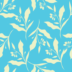 Vintage floral pattern illustration. Colorful organic nature design in seamless style. Spring season decoration with abstract flower art