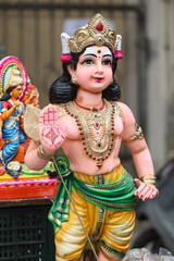 Lord Murugan doll at street Market for golu festival