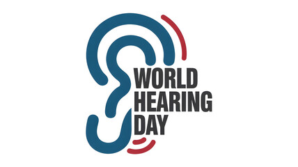World Hearing Day vector logo icon, stylized ear graphic isolated on white background