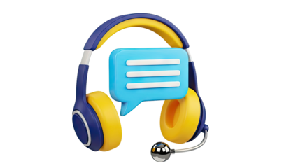 Headset with Chat Bubble Icon