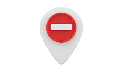 Location Pin with a 'No Entry' Symbol