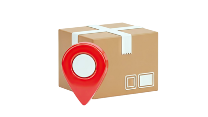 Package with Location Pin Icon