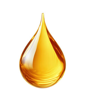 golden drop of oil isolated on white or transparent png