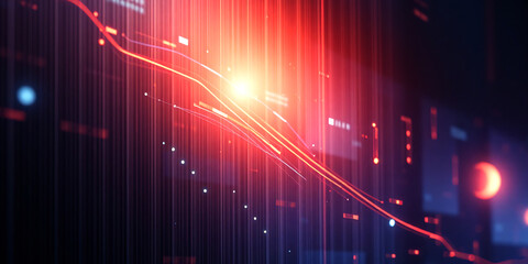 Abstract Futuristic Technology glow create vibrant visual Colors blend, forming dynamic composition black background design wallpaper Technology background illustration.