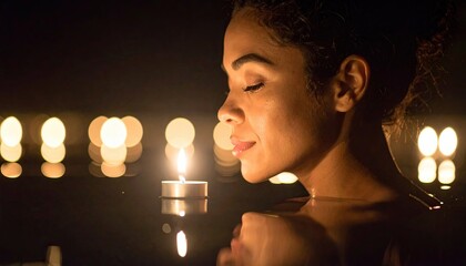 Inner Light Reflection in Water at Night