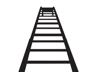 A clean and dynamic climbing ladder silhouette for safety themes