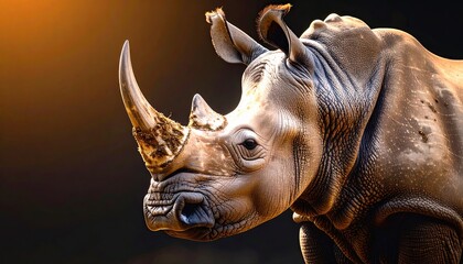 Obraz premium Majestic Rhino with Scar under Dramatic Shadows