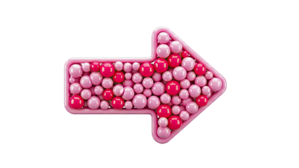 Pink Arrow Filled With Spheres