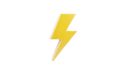 Yellow 3D Lightning Bolt Icon