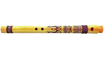 Wooden Native American Flute with Tribal Design