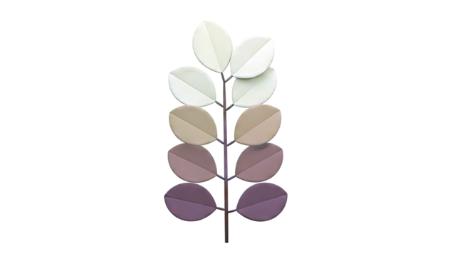 Stylized plant stem with gradient leaves - Powered by Adobe