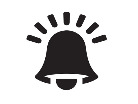Dynamic notification bell silhouette for alerts and digital interfaces