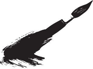 Obraz premium Dynamic paintbrush silhouette for artistic expression and creativity concepts