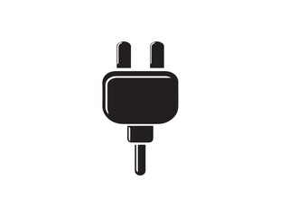Obraz premium Beautiful elegant plug icon silhouette on a stark white background