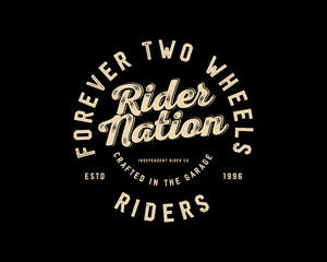 Fototapeta premium Motorcycle racing badges club emblems tshirt design Retro Racing Typography Graphics