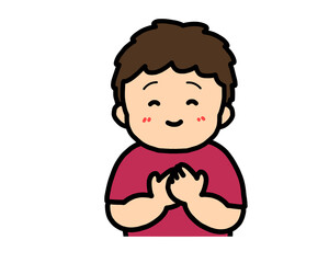 安心する　アジア人の男の子