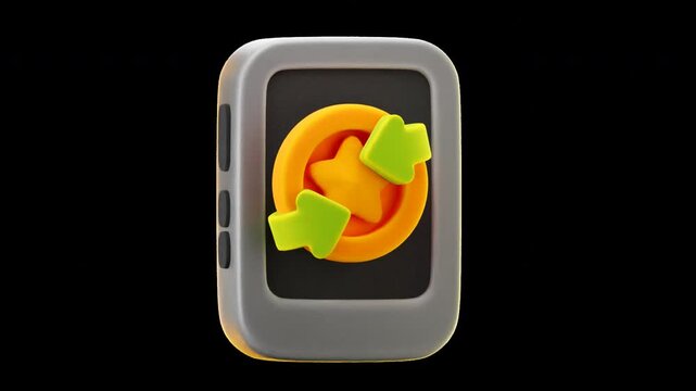 3d animation refund in cute cartoon style, with transparent background