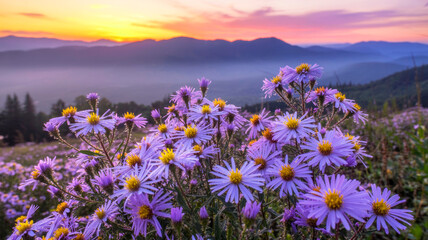 meadow with purple flowers