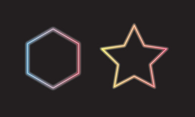 Obraz premium Neon shapes on black background