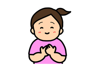 安心する　アジア人の女の子