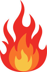 vector illustration of a red flame icon