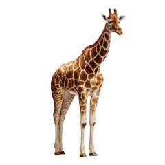 Obraz premium Majestic giraffe standing alone in dramatic black background