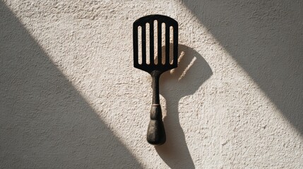 Abstract grill tool silhouette in pastel charcoal design