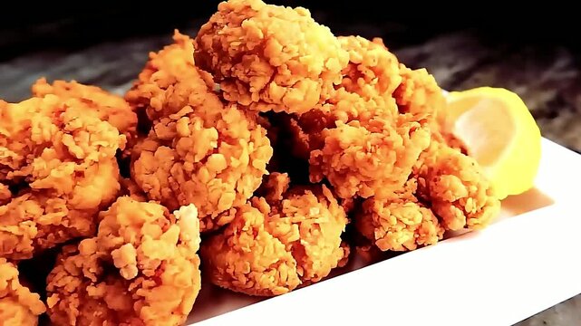 Crispy hot deep fried shrimp presented in restaurant style. This prawn based dish highlights crunchy coating and rich shrimp taste, ideal for appetizers