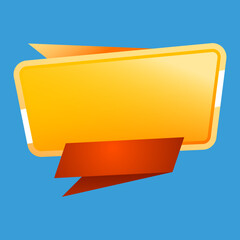 Modern Empty Sale Banner with Yellow Speech Bubble on Blue Background