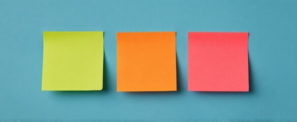 Colorful sticky notes enhance daily task tracking with cheerful handwritten reminders.
