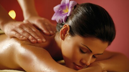 a mexican woman getting a full body massage