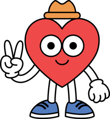 Heart Geometric Shape Character Math School Illustration Victory Love