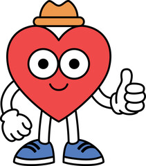 Heart Geometric Shape Character Math School Illustration Thumb Up