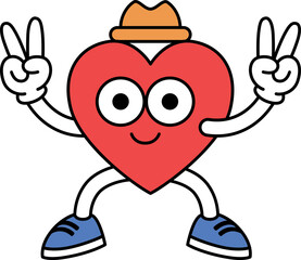Heart Geometric Shape Character Math School Illustration Victory