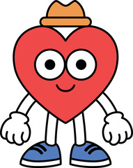 Heart Geometric Shape Character Math School Illustration