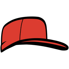 Red Baseball Hat Cap Snapback Trucker Hat Illustration Vector Icon