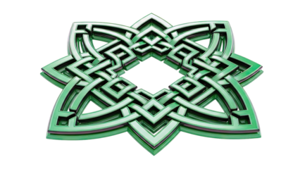 Green Celtic Knot Star