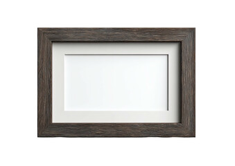 Rustic wooden frame with white matte, centered on black