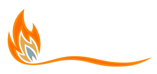 Symbol of a stylized flame.
