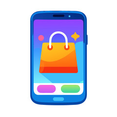 Mobile Shopping App and E-commerce Illustration