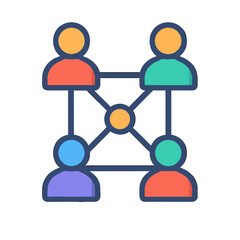 Team Collaboration and Business Network Illustration