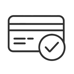 Secure Online Payment and Card Verification Line Icon