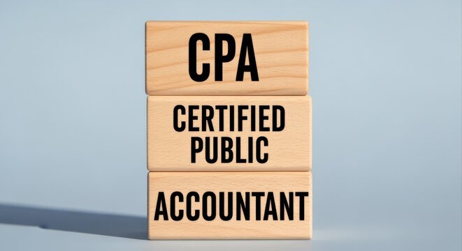 Certified Public Accountant Wooden Blocks Displaying Acronym CPA, Illustrating Financial Expertise and Professionalism within Accounting