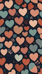 Cute Hand-Drawn Heart Seamless Pattern