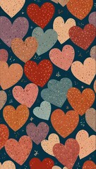 Cute Hand-Drawn Heart Seamless Pattern