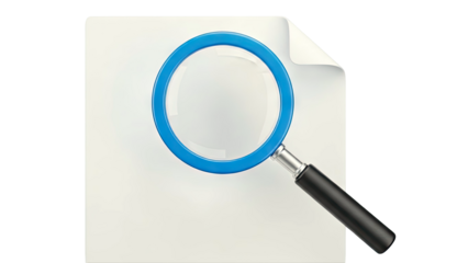 Magnifying Glass Over White Paper