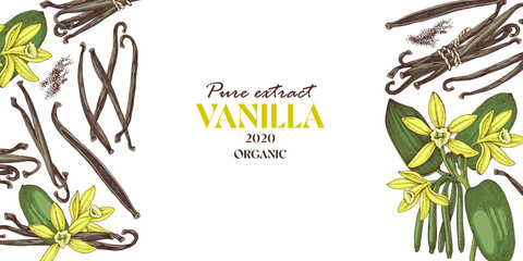 Naklejka premium Vanilla vector horizontal banner template